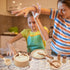 WHOHOLL Wooden Kitchen Sets for Kids, Play Kitchen Accessories, Toddler Cooking Toys Ages 3-5, Montessori Tools Gifts