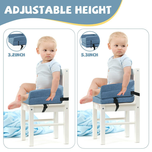 5.3inch ROYALAY Toddler Booster Seat for Dining Table, Adjustable Height Booster Seat Pad for Kids Chair, Portable