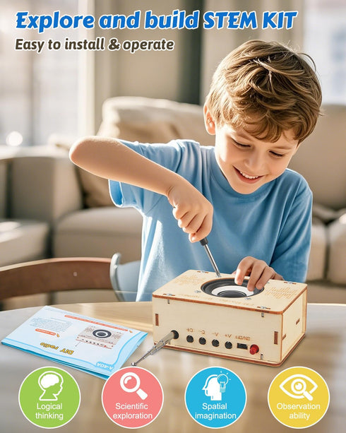 Poraxy 8-12 12-14, 8-10, 9 11 13 15 16+ Science Kits for Kids Age STEM Kits Build Your Own FM Radio Kit, Electronic DIY