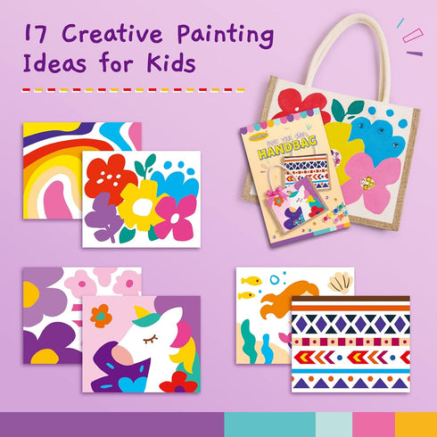Drama Planet Painting Kit, Paint Your Own Handbag, Arts and Crafts for Girls, DIY Personalized Handbag Gifts