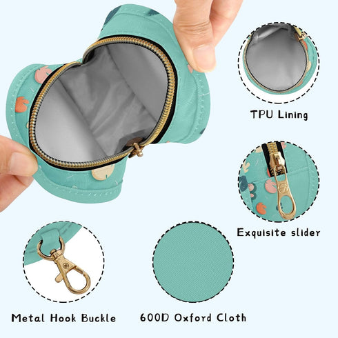 YETTASBIN Cat Paw Portable Pacifier Holder Case with Metal Hook Buckle & Zipper for Diaper Bag and Stroller, Versatile
