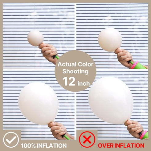 PartyWoo White Sand Balloons, 50 pcs 5 Inch Small Mini Beige Cream Latex Balloons for Party Decorations