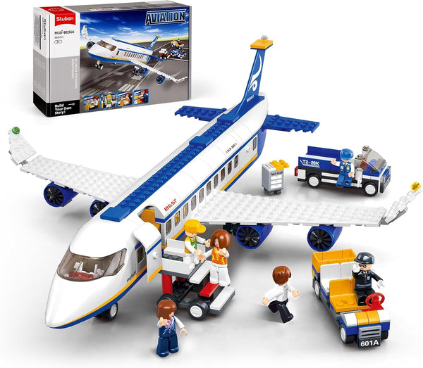 Sluban City Passenger Airplane Building Set, STEM Educational Toy Gift for Boys