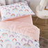 Set 4 Set Wake In Cloud - Rainbow Toddler Bedding for Girls, Cute Colorful Pastel Rainbow with Clouds, Pieces Soft Crib