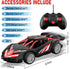 SwordRain 1/18 4-7 8-12(Black RC Car for Kids with Rechargeable Battery, LED Lights & Spray - Remote Control Car