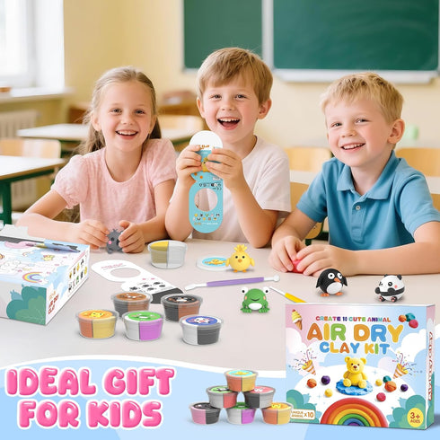 3 4 5 6 7 8+ Air Dry Clay Kit for Kids, Modeling Clay for Kids, DIY Model Magic Clay Non-Sticky Soft & Ultra Light