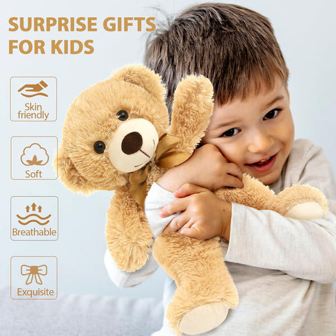 MorisMos Bulk Teddy Bears, 6 Packs of 14 Inch Stuffed Animals, Soft Plush Bears for Baby Shower, Kids, Brown, Dark Brown