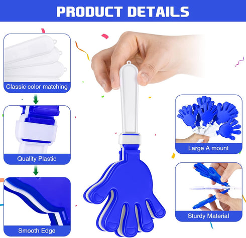 100 7. 5 3. 5 Inches Junkin Pcs Hand Clappers Bulk x Noise Makers Party Favors Clapping Noise Maker Clacker