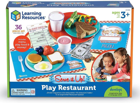 35 3+, Learning Resources Serve It Up! Play Restaurant - Pieces, Ages for Kids, Toddler Food Toys, Pretend Vegetables