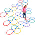 Liliful 30 Pcs 15'' Hopscotch Ring Game Set with 45 Connectors for Outdoor Obstacle Course for Kids