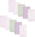 Hudson Baby Unisex Baby Cotton Flannel Burp Cloths, Purple Dainty Floral, 10 Pack