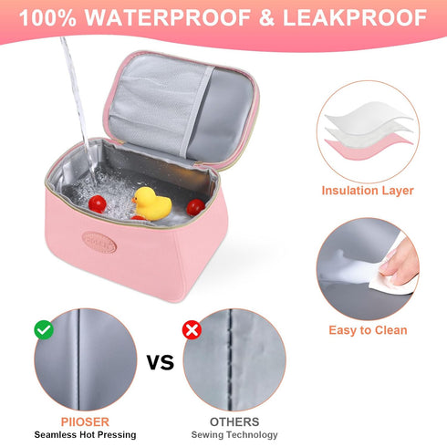 2 Pack, 6 8Oz, PIIOSER Breast Milk Cooler Travel Bag with Ice Fits Breastmilk Storage Bags Up to Insulated Small Baby