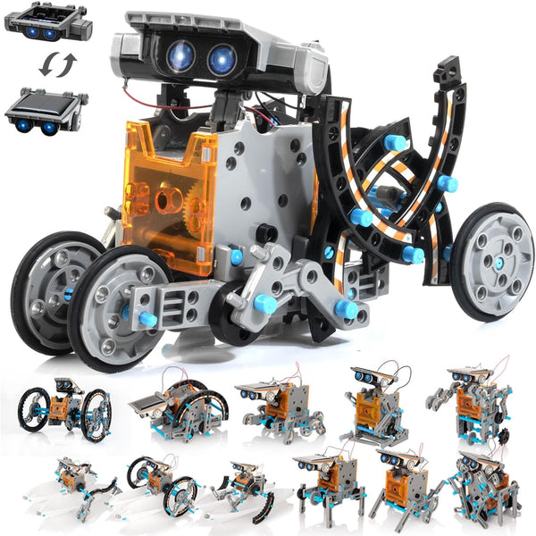 14-in-1 Solar Robot Kit for Kids - STEM Projects for Age 8-12, Educational DIY Solar Power Building Kit