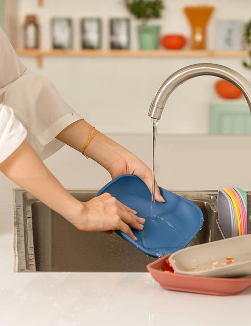 100% 4 3 Pack Babelio Suction Plates for Baby and Toddler, Food Grade Silicone, BPA Free, Dishwasher & Microwave Safe