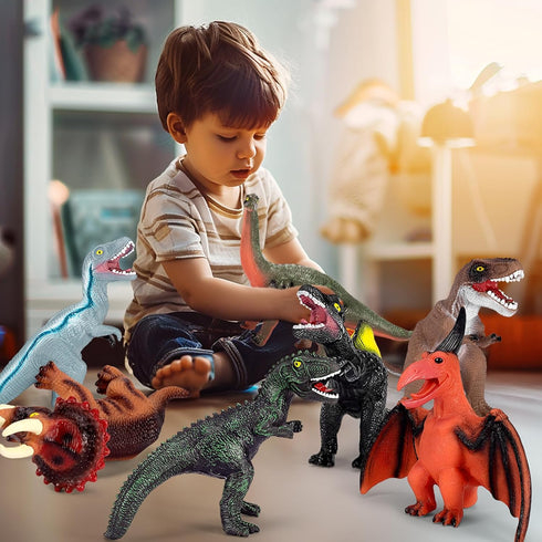 7 Piece Jumbo Dinosaur Toys for Kids, Large Dinosaur Toys for Boys 3-5 - Perfect Gifts for Dinosaur Lovers