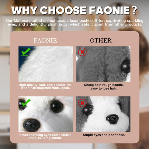 Realistic Plush Dog Toy - Lifelike Stuffed Animal, Fluffy Maltese Dog (Large)