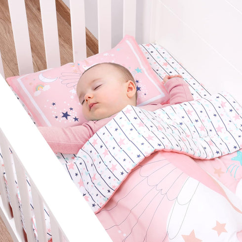 5 Set Set Sets JISEN Piece Crib Bedding for Girls Unicorns Baby Girl Bedding Crib Nursery Bedding - Crib Quilt Crib