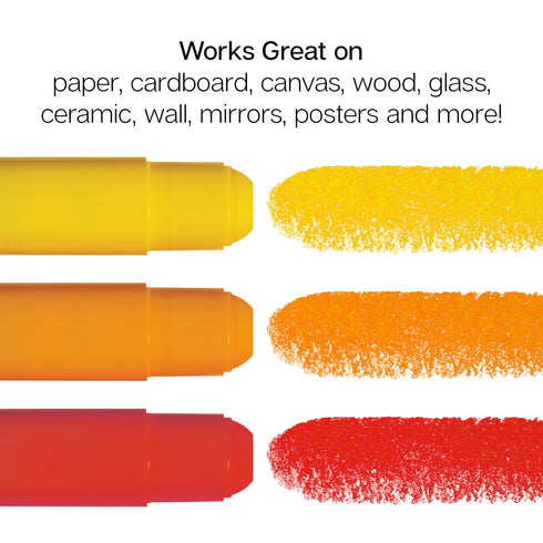 Set 60 KINGART TEMPERA PAINT Sticks, of Fun Colors, Kid Friendly, Super Quick Drying, Non-Toxic, For Paper, Canvas
