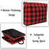 Large Rectangular Foldable Storage Baskets, Cotton Rope Handles, Soft Felt Fabric Bins, Red Black Grid