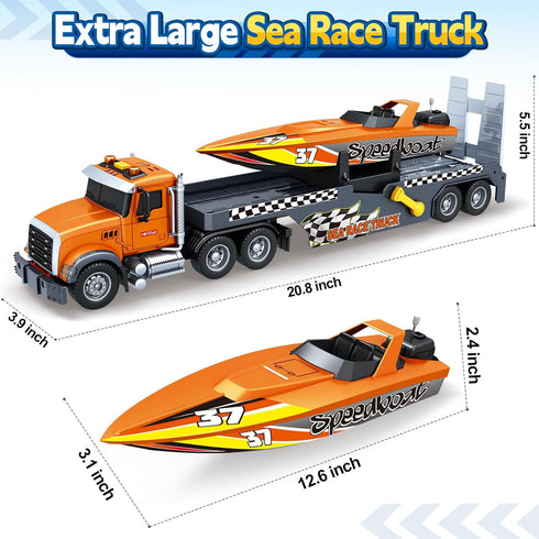 3 4 5 6 21" Vehicle2 1 3 4 5 6 7 SpringFlower Boy Toys, Extra Large Truck Toy with Sounds & Lights, Semi Truck Toy