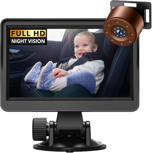 NewHail Baby Car Mirror, 4.3in HD Baby Car Camera Night Vision, Safety Car