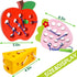 Wooden Lacing Toys for Toddlers - Montessori Educational Learning Fine Motor Skills Travel Toys for Boys Girls Ages 3+