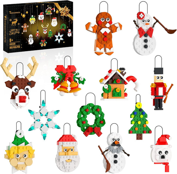 Nubee Christmas Ornaments Building Kit, Christmas Tree, Wreath, Santa, Snowman, Gingerbread, Reindeer, Nutcrackers,
