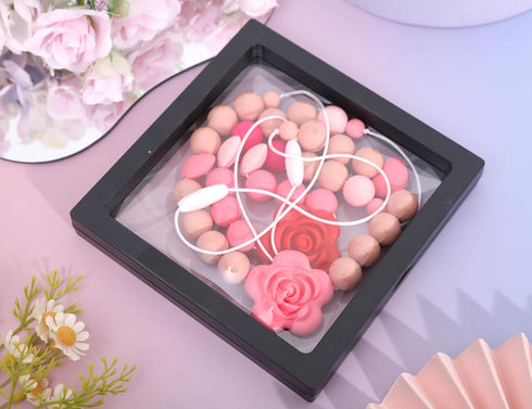 Jissoo 2Pcs Breastfeeding Necklaces - Silicone Sensory Necklace for New Moms,Emotional Calming Supplies,Newborn Nursing