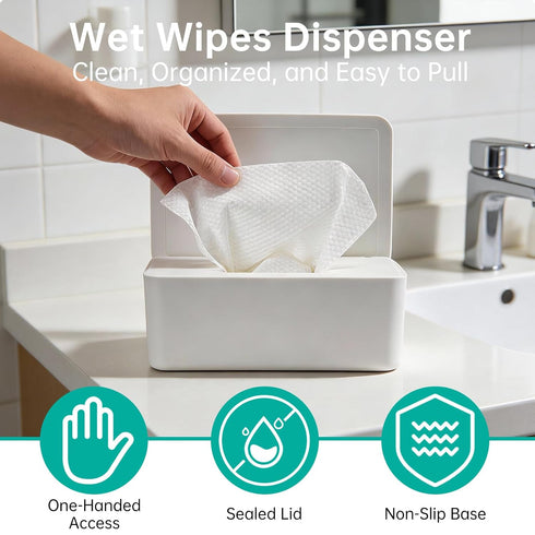 Piszvbej 2 Pack Pack, Wipes Dispenser Compatible with Cottonelle Refill Flushable Wet Wipes Container, Wipe Holder