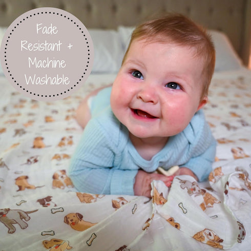 100% 47 47 Inches LollyBanks Baby Blanket, Cotton Muslin Swaddle Blankets for Boys and Girls, Large x Infant Receiving