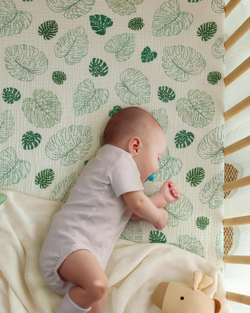 Pack Pack 2 Pack(Monstera&Dark Blissful Diary Muslin Mini Crib Sheets, and Play Mattress Sheets Fitted for N Play, Soft