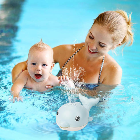 2024 Upgraded Rechargeable Baby Bath Toys, Dolphin Spray Water Light Up Musical Toys for Toddlers