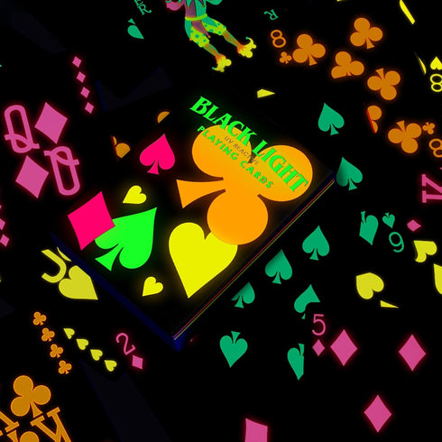 Silipull 1 Pack UV Black Light Playing Cards Neon Fluorescent Glow in