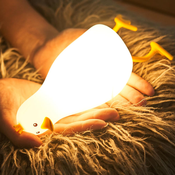 Cute Duck Night Light: LED Baby Silicone Duck Lamp - 7 Colors
