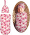 Azalea Flowers Newborn Swaddle Blankets Hat Sets Soft Baby Receiving Blanket Swaddle