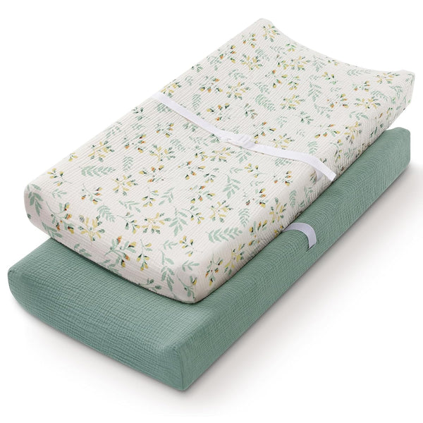 Blissful Diary Muslin Changing Pad Cover for Girls Boys, Ultra Soft Breathable