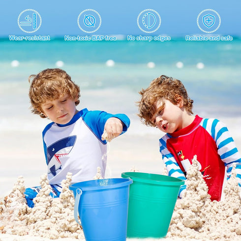 Holady 8 Inch Summer Large Sand Beach Buckets Pail,Sand Bucket Water Bucket for Beach Fun Great Party Accessory