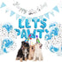 Dog Cat Birthday Party Supplies - Paw Print Balloons, Sequined Balloons, Happy Birthday Banner Decoration