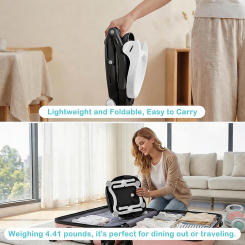 3in1 4 UBRAVOO Baby Booster Seat for Dining Table with Removable Tray & Cushion, Portable Toddler Booster Seat, Height