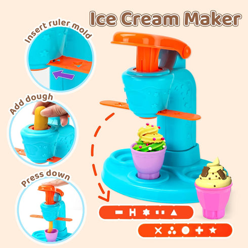 75 4 1 Sets 3-4-8, Playset Aprilwolf PCS in Dough for Kids Ages Art Crafts Dough Tools Kit, Ice Cream Noodle Hamburger
