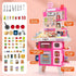 Playset, Set Set CUTE STONE Kids Kitchen Play Kitchen with Sound & Light, Cooking Stove with Steam, Toy Sink,Play Food