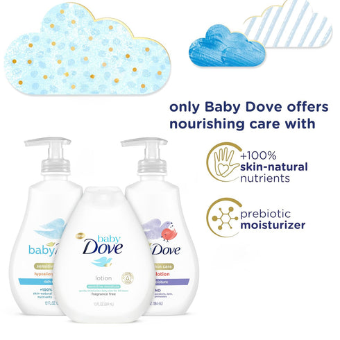 2 1 13 Oz Dove Baby Lotion Sensitive Skin Care Bundle Ultra-Gentle Face & Body Lotions for Newborns & Infants