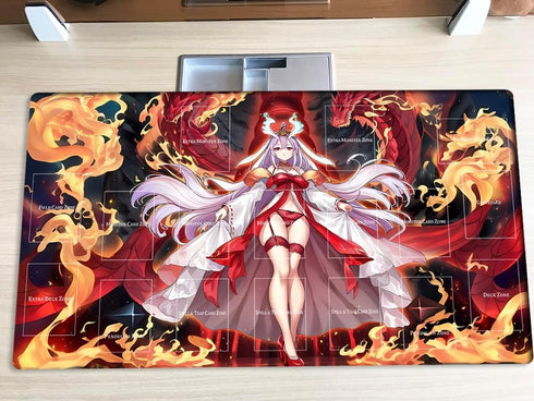 New Mlikemat Playmat TCG CCG OCG Trading Card Game Mat with Zones + Free Bag (ZD039-640-A)