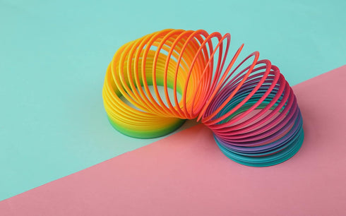 3" Inches (80mm) The Dreidel Company Plastic Multicolor Coil Spring, Goody Bag Fillers, Party Favor for Kids, (Single)