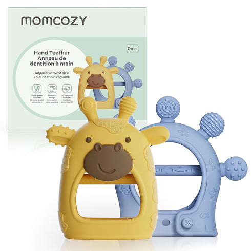Momcozy Baby Teether Toys | Food Grade Silicone Teething Relief 0-6 Months