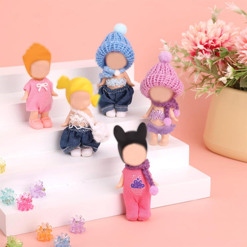 Goktvai 6 Sets 7.62cm/3 Inches, Set Doll Clothes for Adorable Mini Clothes Funny Doll Outfits Costume Accessories