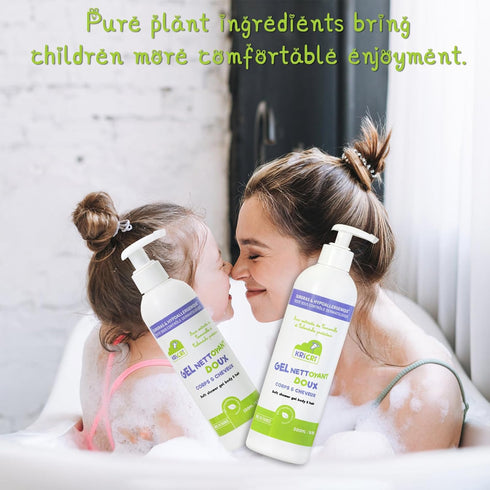 2-in-1 16.9 fl.oz (500ml) Hypoallergenic Body Wash & Shampoo for Children's Fragile Skin & Hair