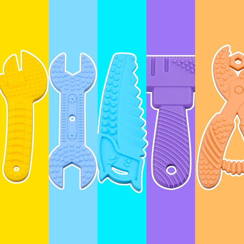 5PCS Baby Teething Toys, Silicone Sensory Teether Toys for Babies, Infant Toys 0-6 Months, BPA Free Chew Toy for
