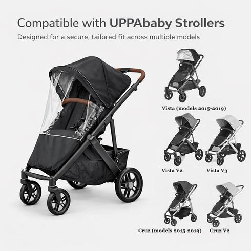 Quintriae V2/Vista V3/Cruz/Cruz V2 Rain Cover Fits for UPPAbaby Vista/Vista Stroller Windproof Weather Shield