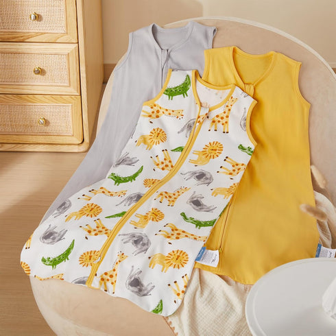 12-18 0.5 3 Pack 2-Way TILLYOU OU Baby Sleep Sack Months Tog Cotton Wearable Blanket for Baby, Infant Sleeping Sack